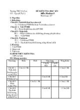 Đề kiểm tra học kì 1 môn Hoá học 9 thời gian 45 phút
